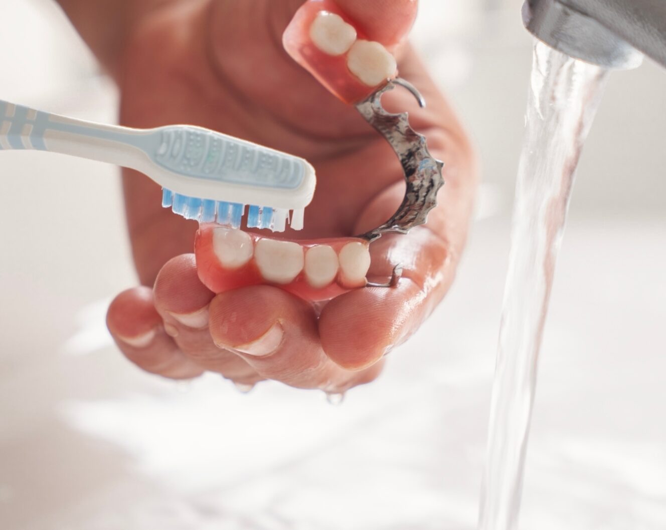 Denture and bridge cleaning